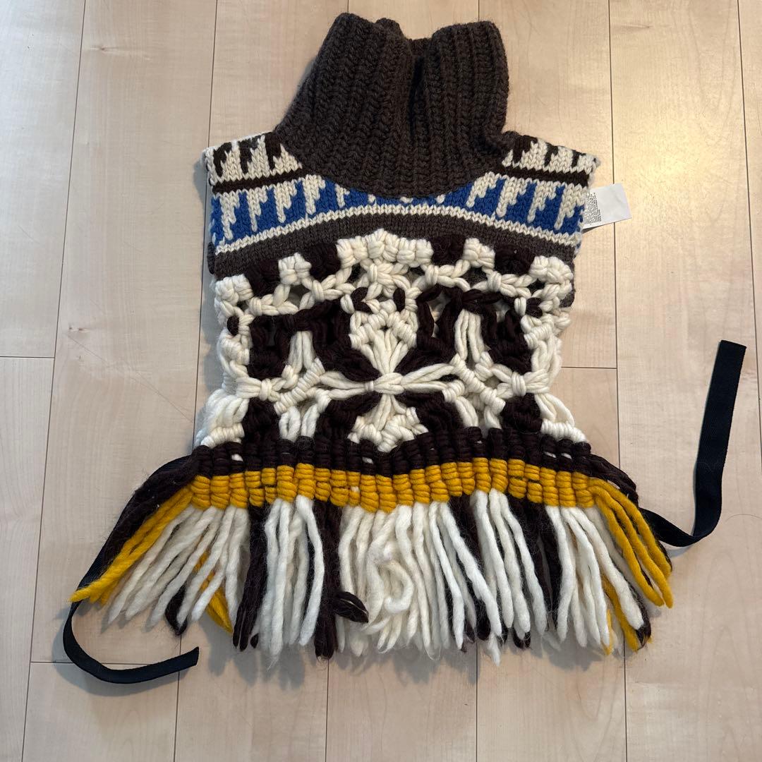Sacai (サカイ) 22AW ニットベスト フリンジ付き