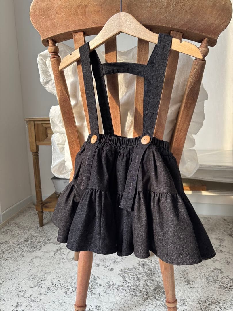 その他 wonnyribbon black denim skirt