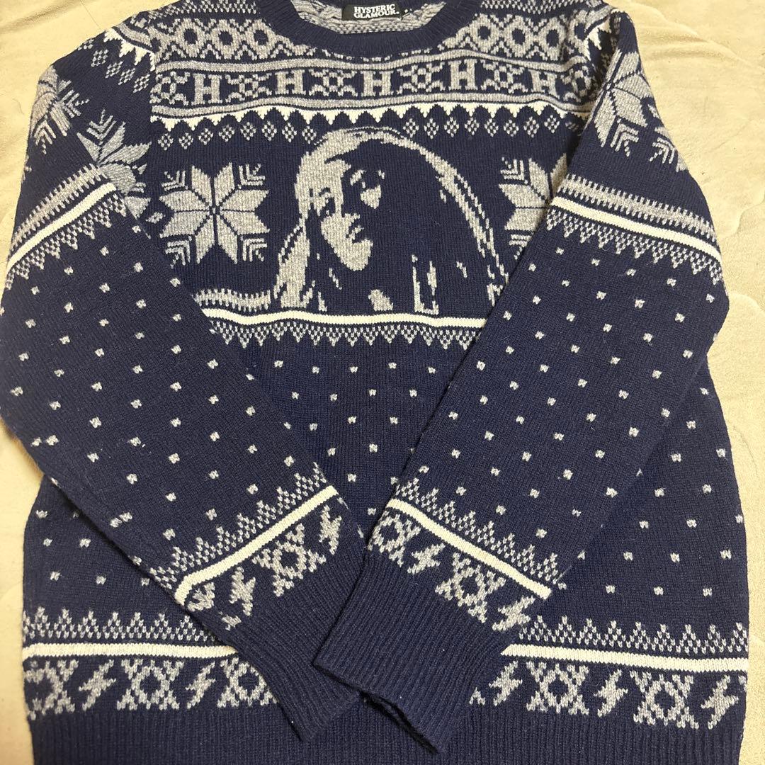 HYSTERIC GLAMOUR ネイビーセーター S