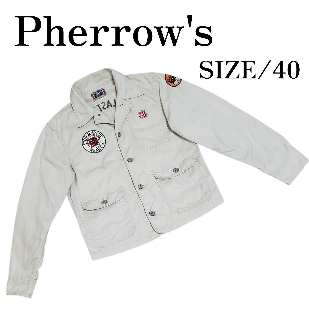 Pherrow's STORMY BLUE　短丈　40　ワッペン　ヘリンボーン