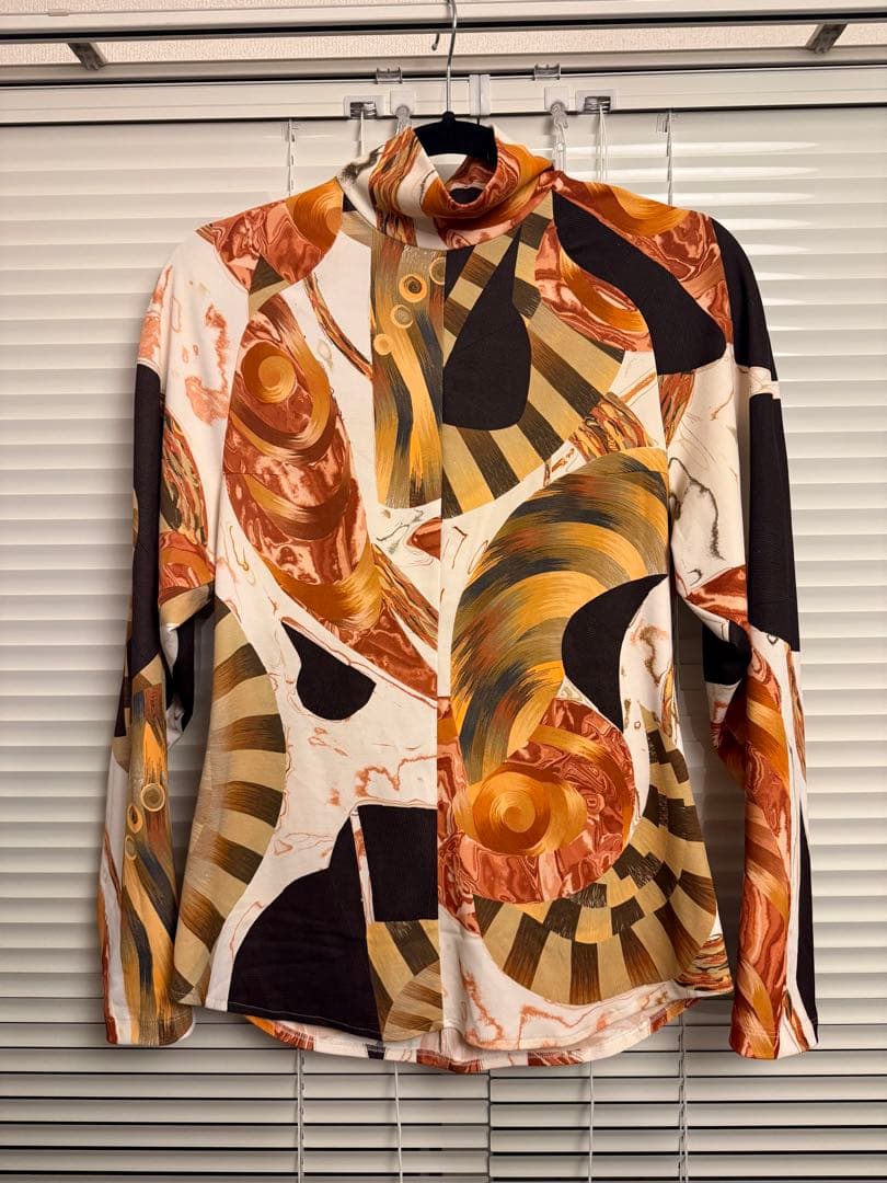 mame kurogouchi マメクロゴウチ マーブルハイネックトップス 白