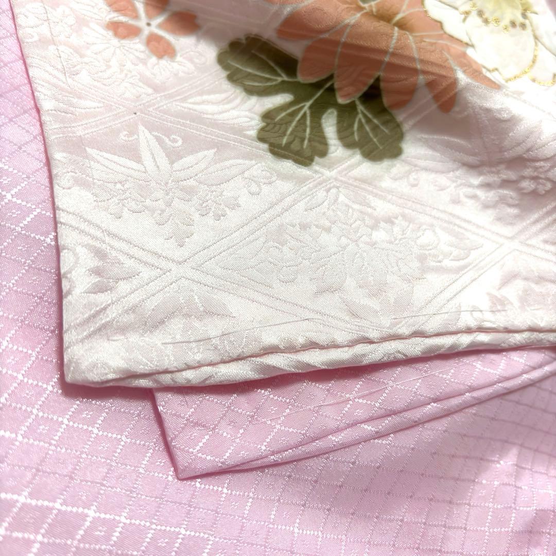 【新品/日本製】スノーピンク 正絹 本金彩 /京友禅/お宮参り 産着/長襦袢付