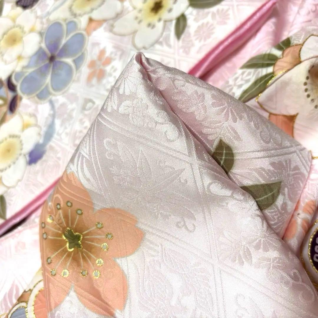 【新品/日本製】スノーピンク 正絹 本金彩 /京友禅/お宮参り 産着/長襦袢付