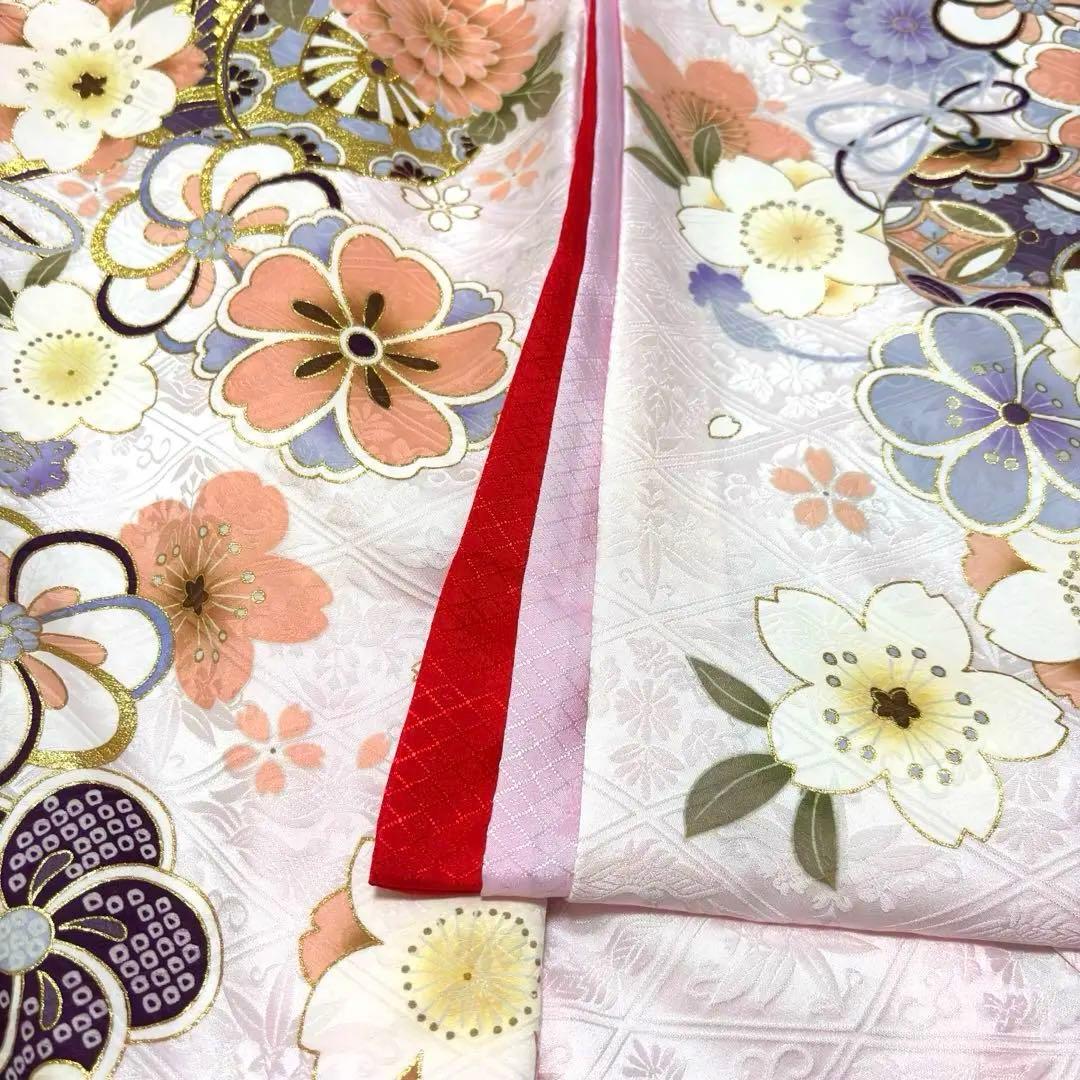 【新品/日本製】スノーピンク 正絹 本金彩 /京友禅/お宮参り 産着/長襦袢付