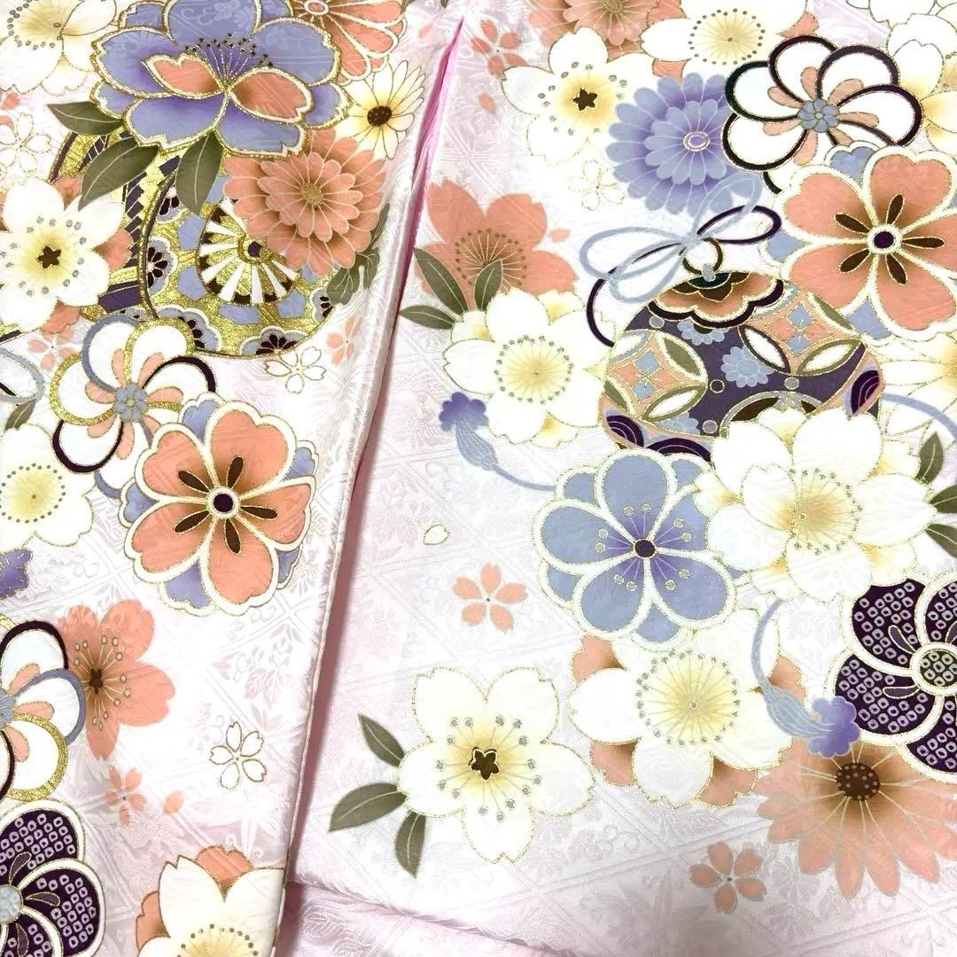 【新品/日本製】スノーピンク 正絹 本金彩 /京友禅/お宮参り 産着/長襦袢付