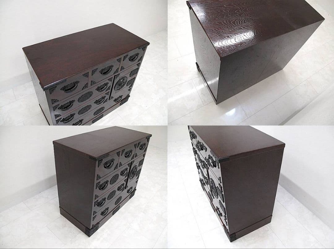 美品　最高級仙台箪笥　欅材鏡面仕上げ漆塗装　時代箪笥　和箪笥/整理箪笥/伝統工芸