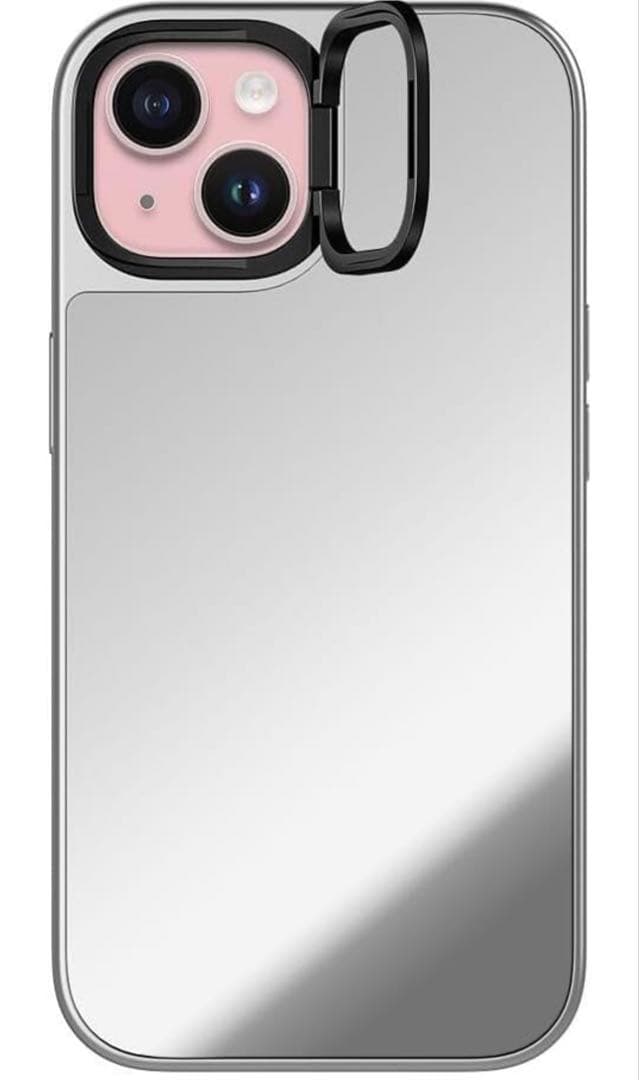 CASETiFY ミラー リングスタンド iPhone 15 ケース シルバー