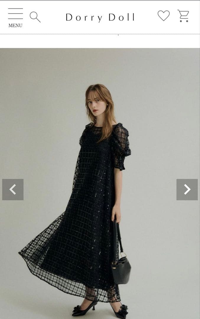 Dorry Doll Kirakira check onepiece ブラック