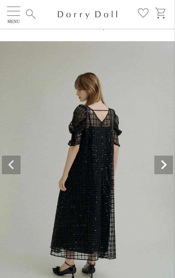 Dorry Doll Kirakira check onepiece ブラック