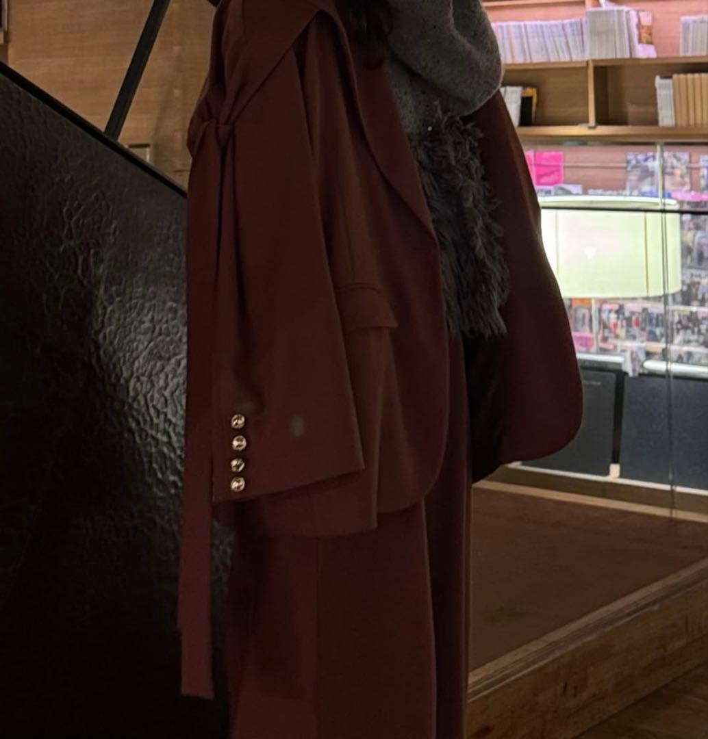 andequal リボンデザインオーバージャケット　レッド