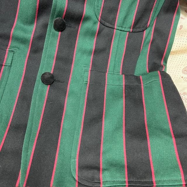 イングランド製 Raincheetah 太ストライプ スクールジャケット M