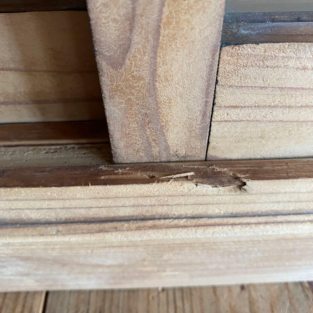 アンティーク ガラス 戸棚 キャビネット 食器棚 本棚 飾り棚 無塗装z