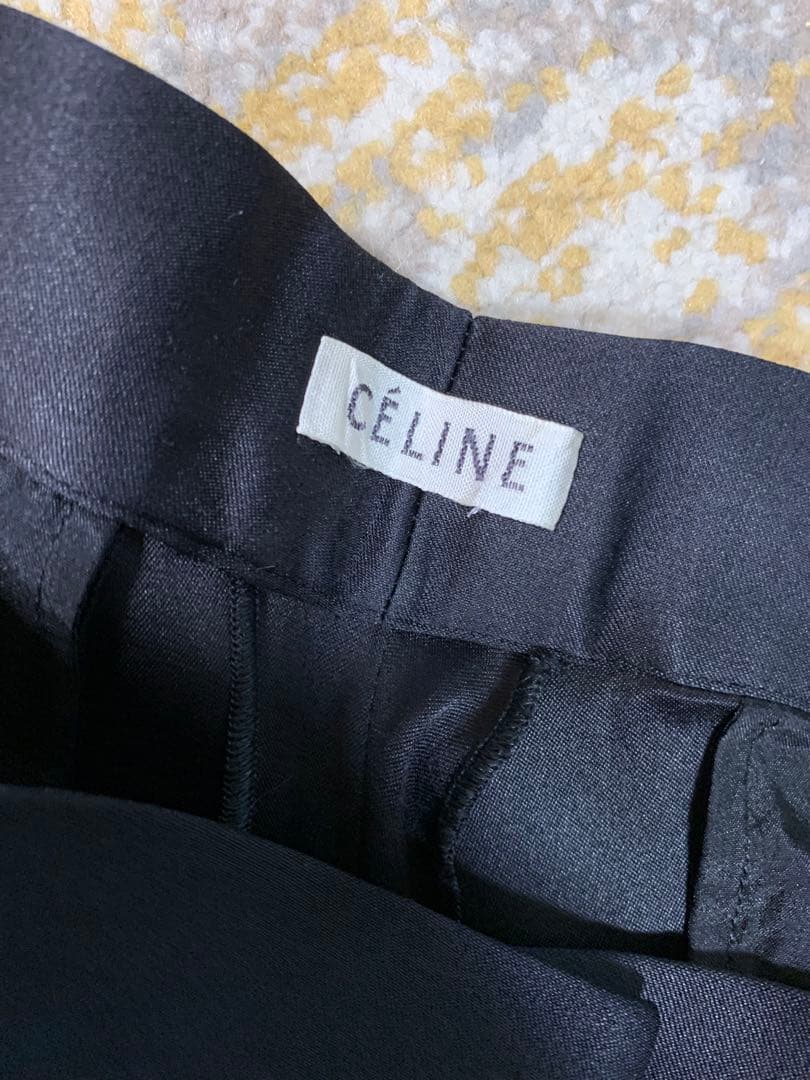 セリーヌ　フィービー期　シルク　ハーフパンツ黒　38 タグ付き