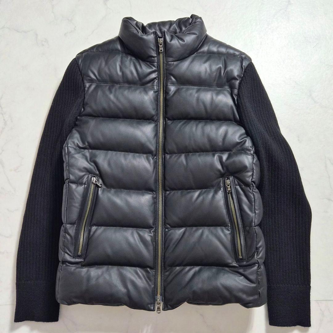 【美品】ハイストリート 羊革 ダウンジャケット ブラック M