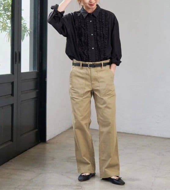 美品 スピックアンドスパン ルーズベイカーパンツベージュ 40