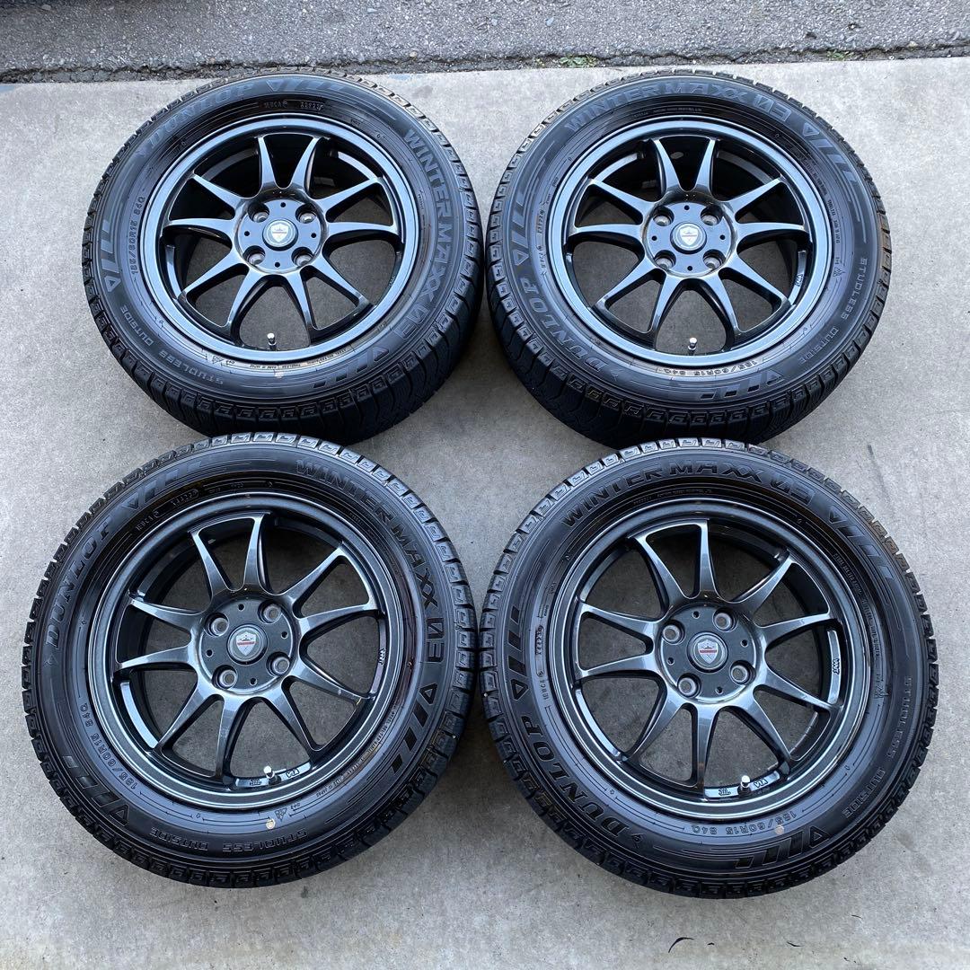 バリ溝ダンロップスタッドレスセット185/60R15 フィット