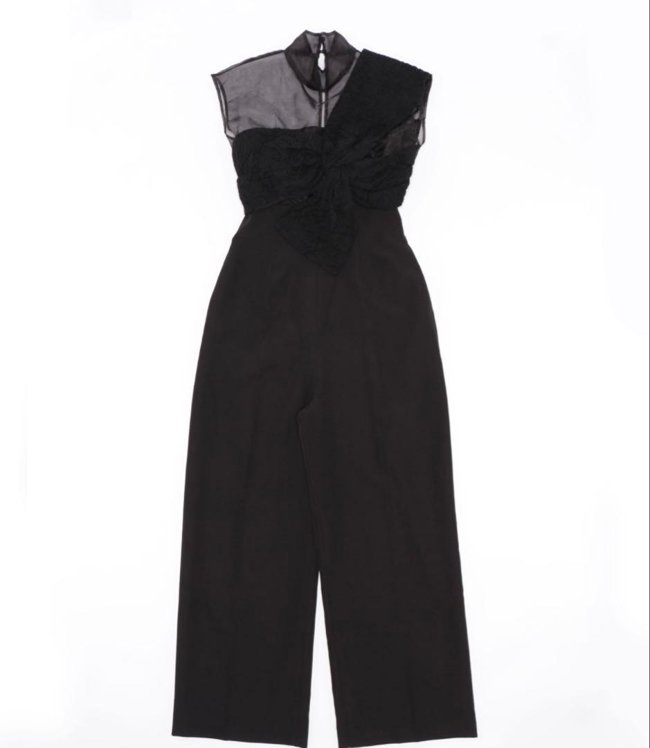 ラグナムーン　エンブロイダリーツイストパンツドレス黒