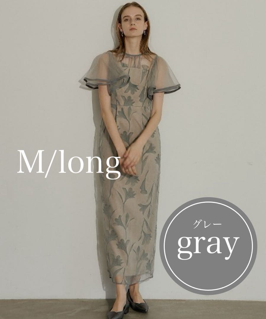 Circurar sleeve flower dress オケージョンドレス