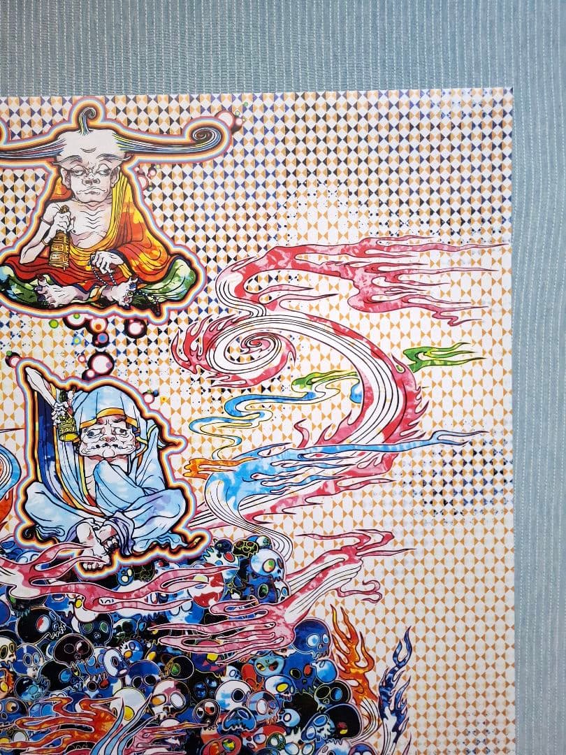 村上隆作品『死の山の業火に座禅する二人の羅漢』