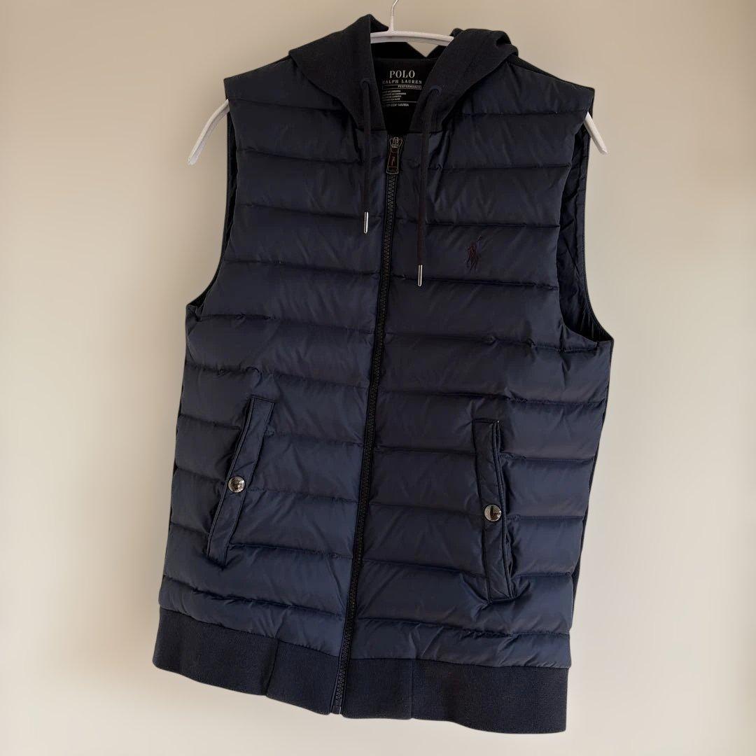 新品未使用　ポロ　ラルフローレン　フード付きダウンベスト　XS ネイビー