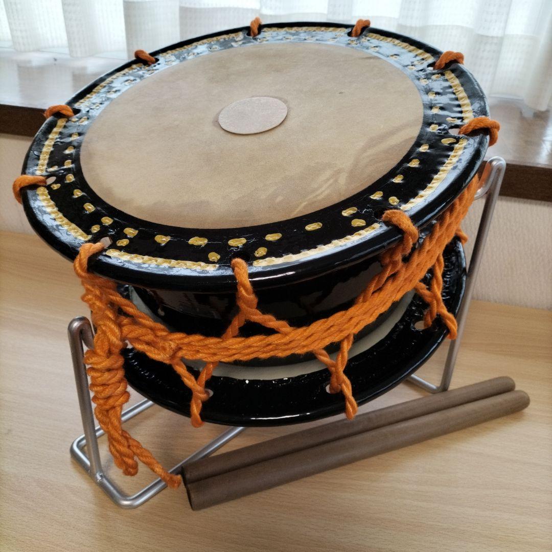 締太鼓　テレン台　バチ2本付　中古良品