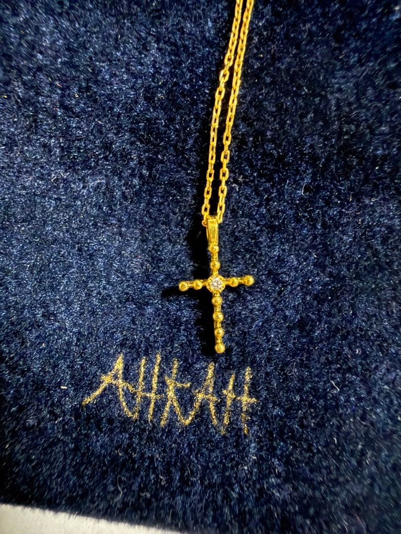 AHKAH アーカー ダイヤ クロスネックレス K18