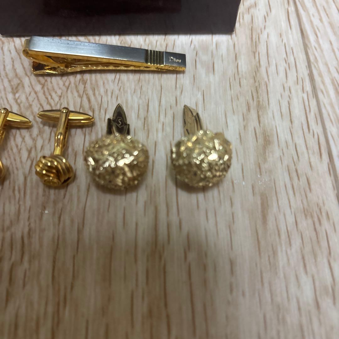 dunhillとDiorカフスボタンとネクタイピンセット