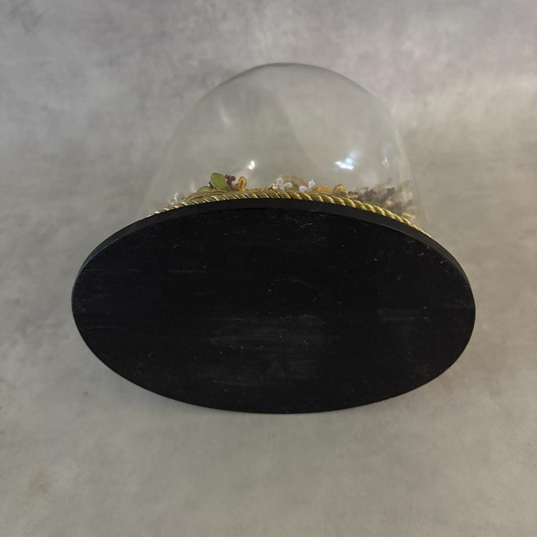 アンティーク 幼子イエス像 ガラスドーム入り フランス宗教工芸品