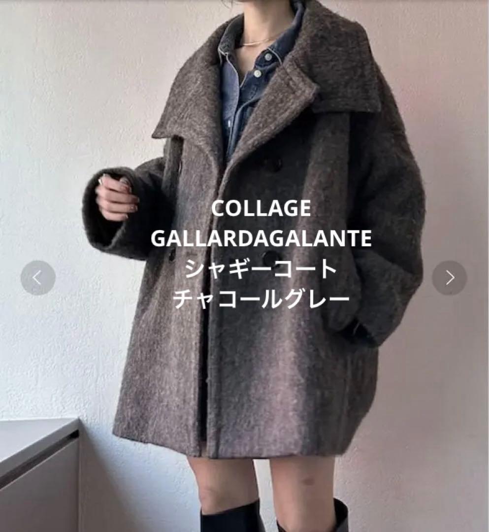 COLLAGE GALLARDAGALANTE シャギーコート　チャコールグレー