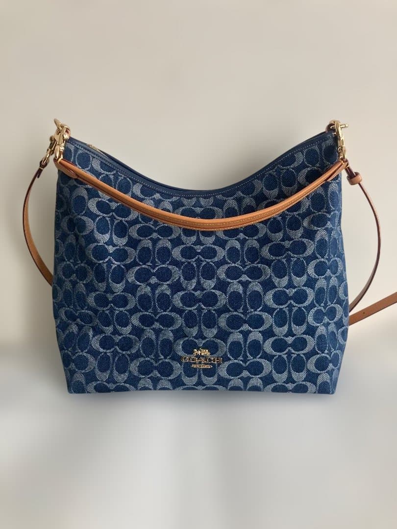 専用　コーチ シグネチャー デニム ショルダー バッグ ブルー CY697