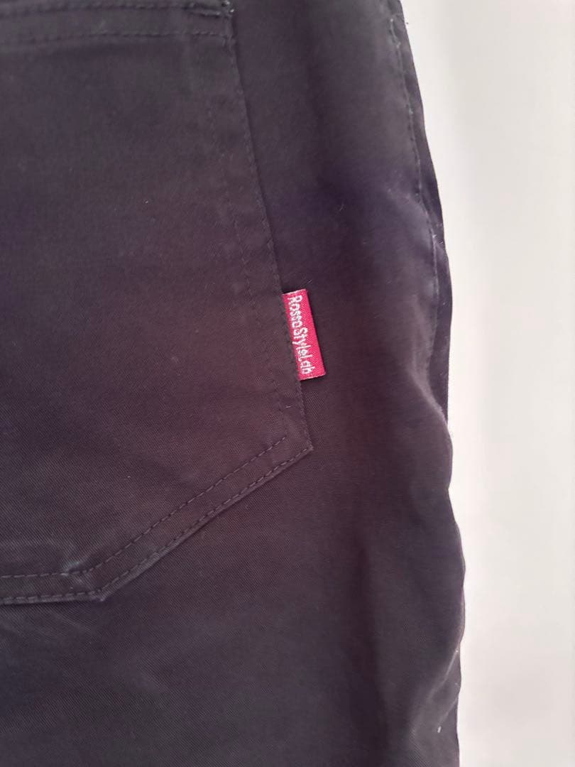 RossoStyleLabリブウォームストレッチパンツ ブラックSサイズ