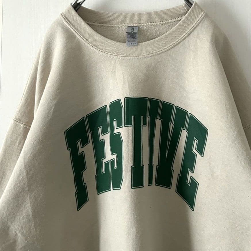 3点ギルダン FESTIVE スウェット トレーナー L ベージュ 古着