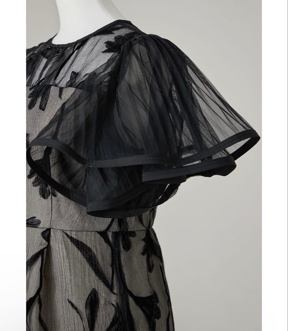 nianaフリル袖花柄刺繍 オケージョンドレス