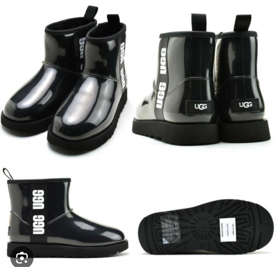 ugg ムートンレインブーツ クラシック クリアミニ ブラック【防水】24cm