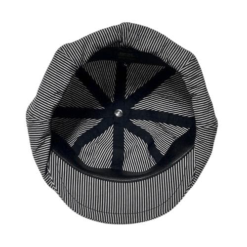 ラスト美品 BY GLADHAND ストライプキャスケット ブラックL 革スベリ