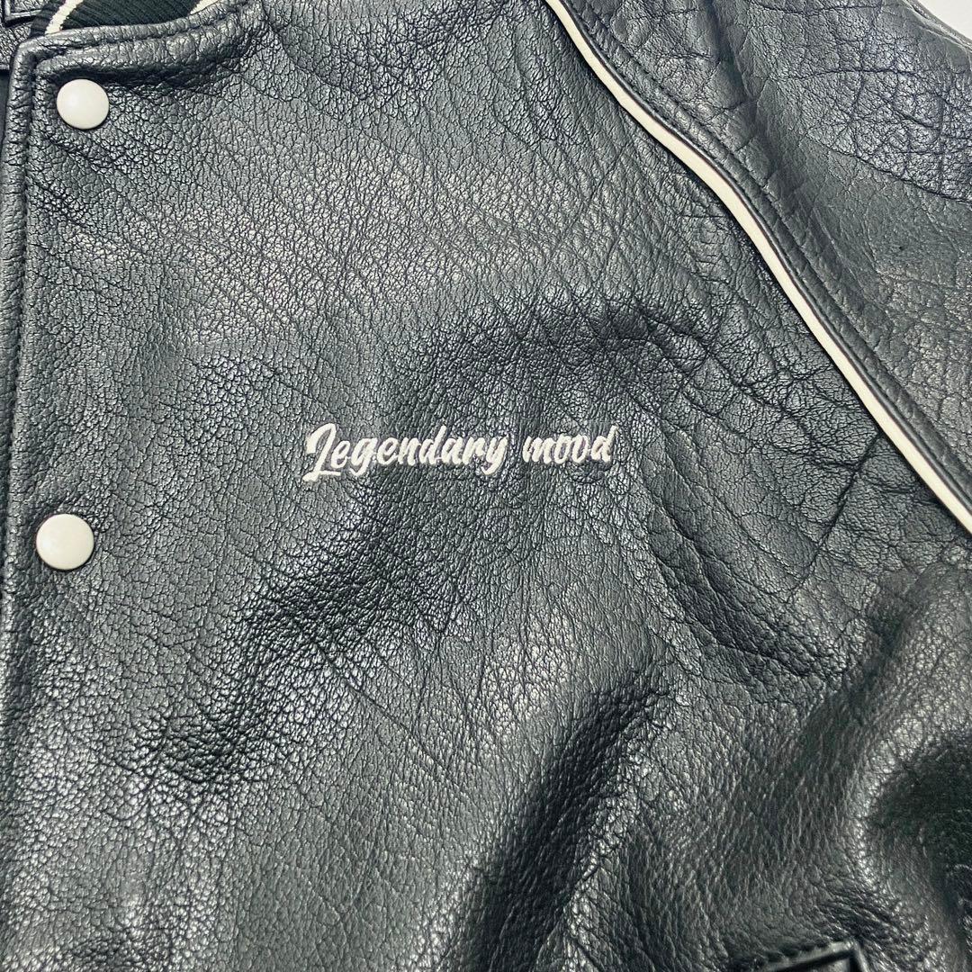 【希少サイズ】　ザラ　スタジャン　ボンバージャケット　オールレザー　水牛革　L