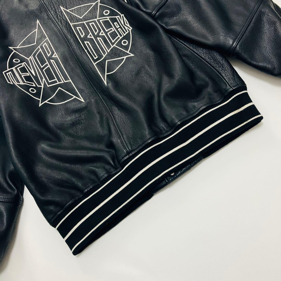 【希少サイズ】　ザラ　スタジャン　ボンバージャケット　オールレザー　水牛革　L