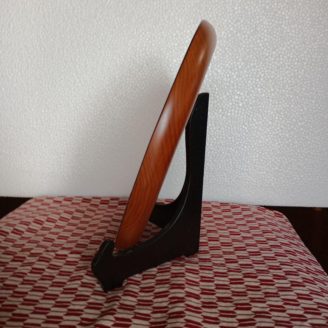 日光彫り8寸丸盆　紅梅白梅図　まるり様ご注文品です+ティッシュボックス　２点