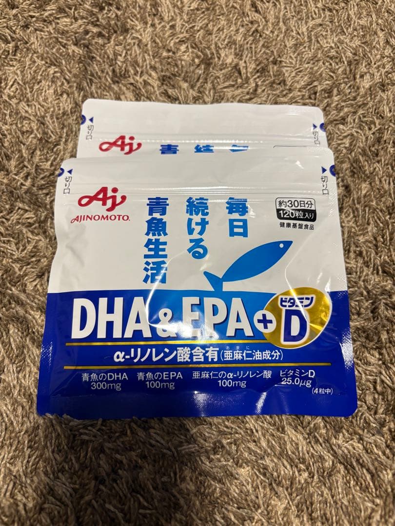 味の素 DHA&EPA+ビタミンD 120粒入　6袋セット