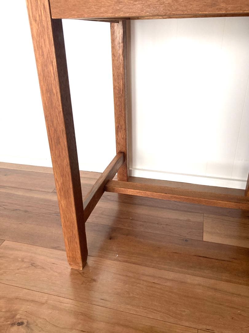 【メンテ済み】シンプルなデザインの木製机　片袖机　ビンテージ　昭和レトロ