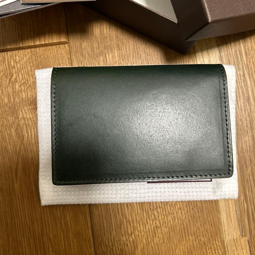 【新品未使用】土屋鞄　ブライドルレザー　ダークグリーン レザー 名刺入れ