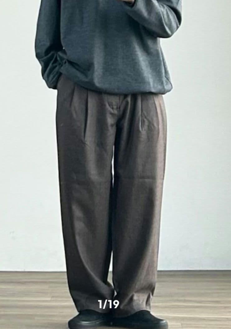 新品スティルバイハンドウールサキソニー イージー ワイドスラックス