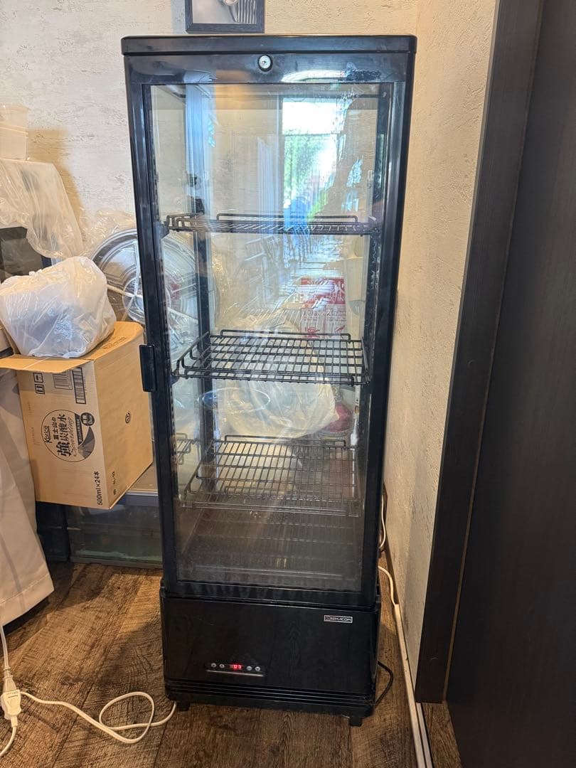 美品レマコム　4面ガラス冷蔵ショーケースR4G-130SLB-130L