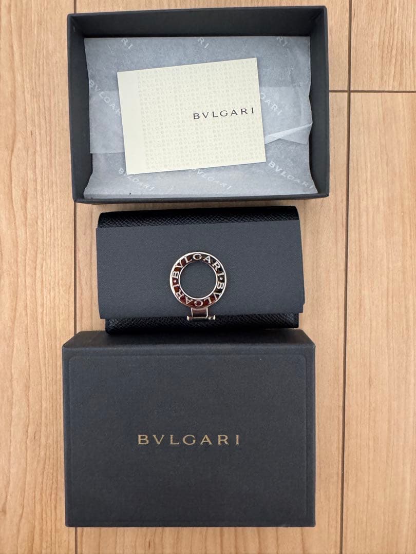 (最終価額) BVLGARI ブラック レザー キーケース