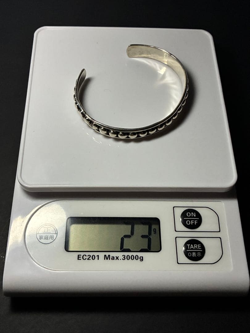 純銀925 シルバーバングル｜ベアリングデザイン｜約23g｜