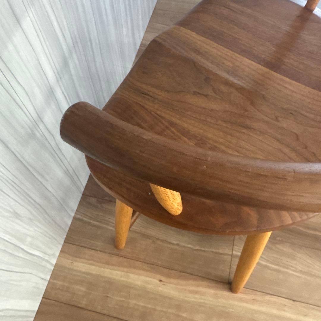 木製スツール 背もたれ付き ブラウン　柏木工　高山wood works TWW