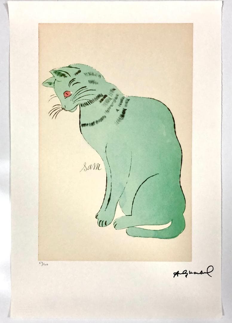【模写】【限定100部・証明書付】Andy Warhol「Sam（グリーン）」