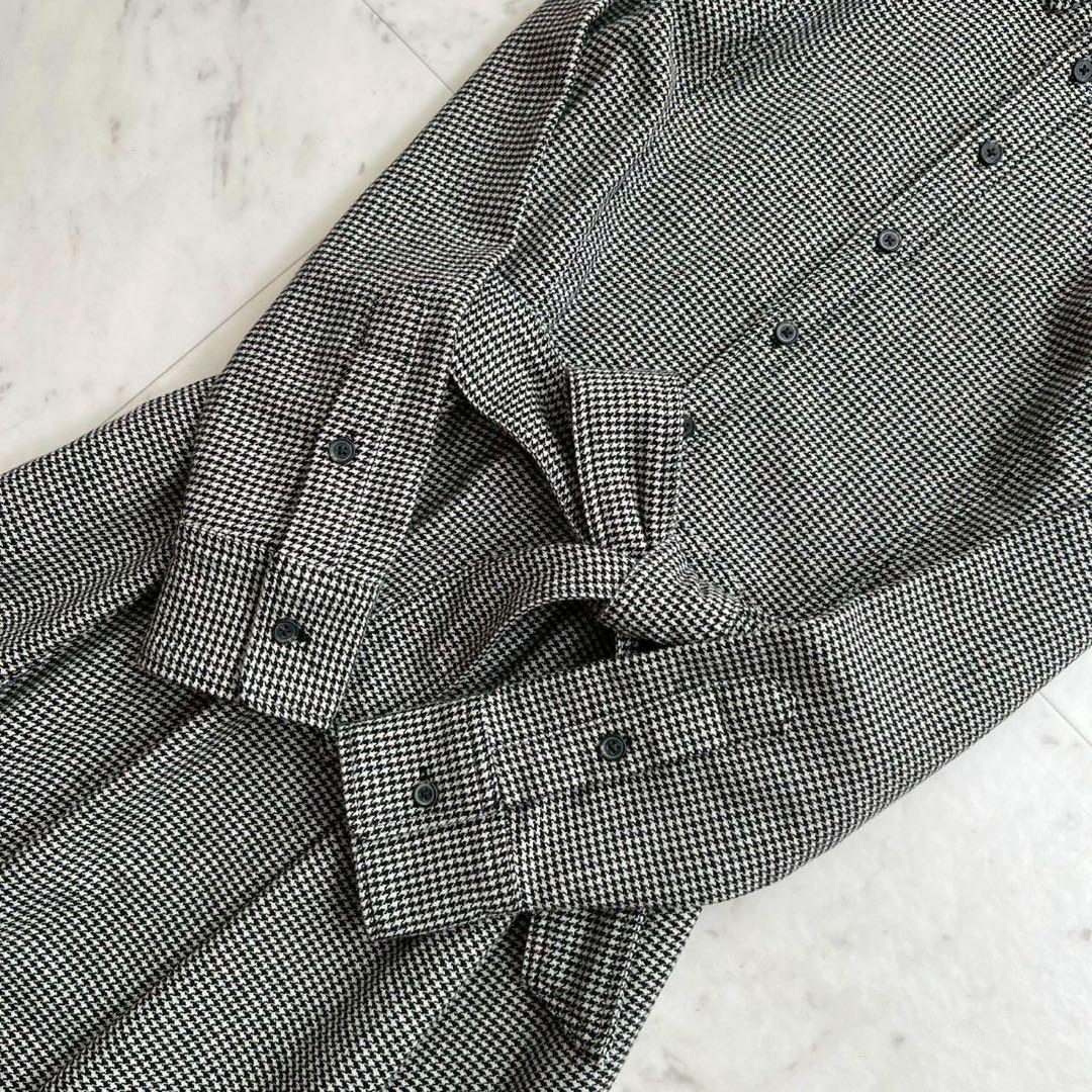 POLO RALPH LAUREN ハウンドトゥース柄 ウールベルテッドワンピ