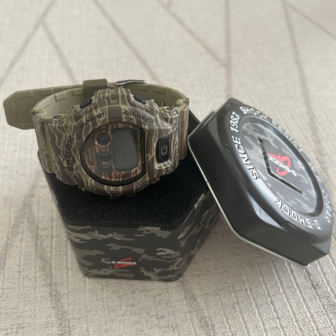 カシオG-SHOCKカモフラージュ柄　メンズ時計缶付 GD-X6900CM