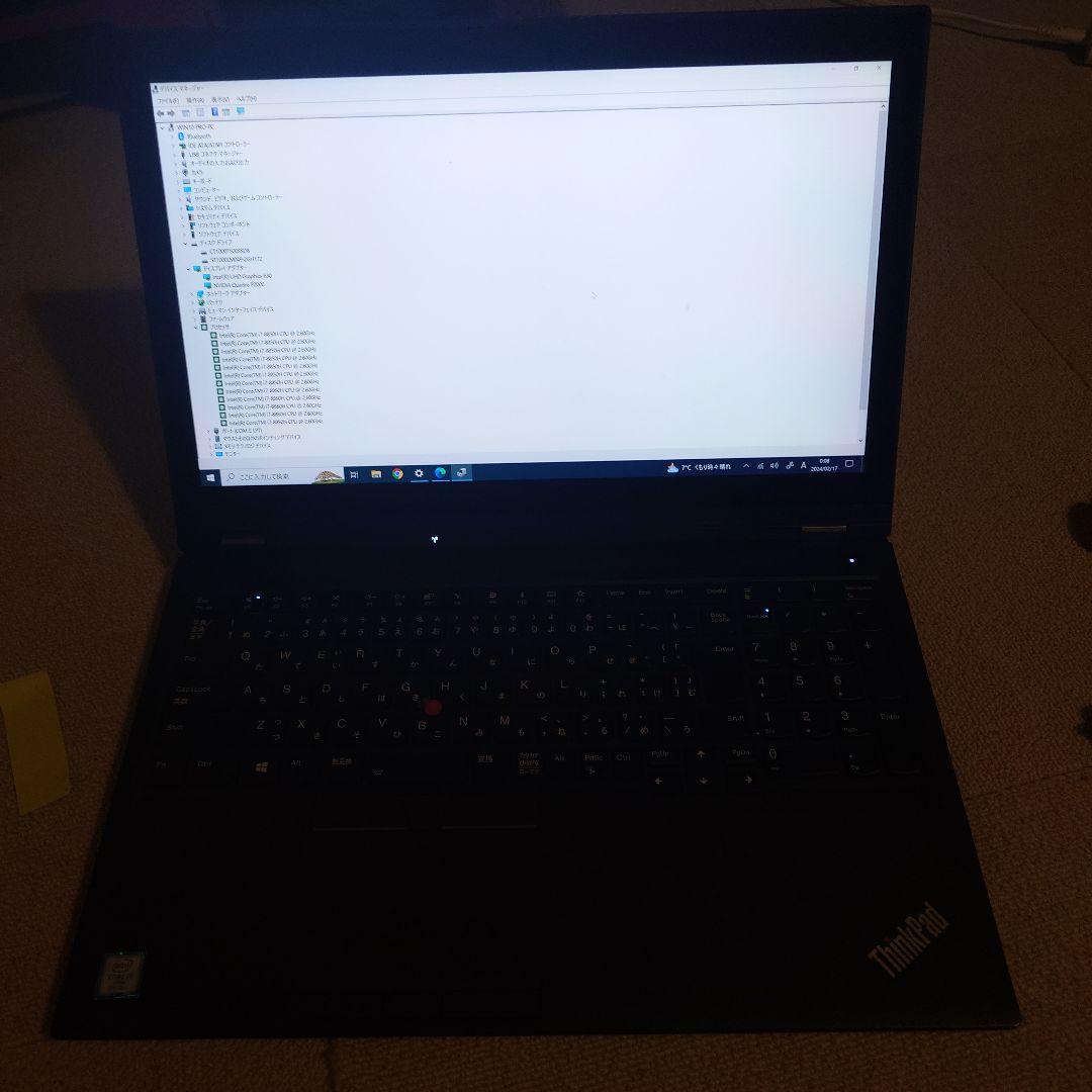 thinkpad P52 4Kタッチパネル メモリ32G nvmessd 1TB